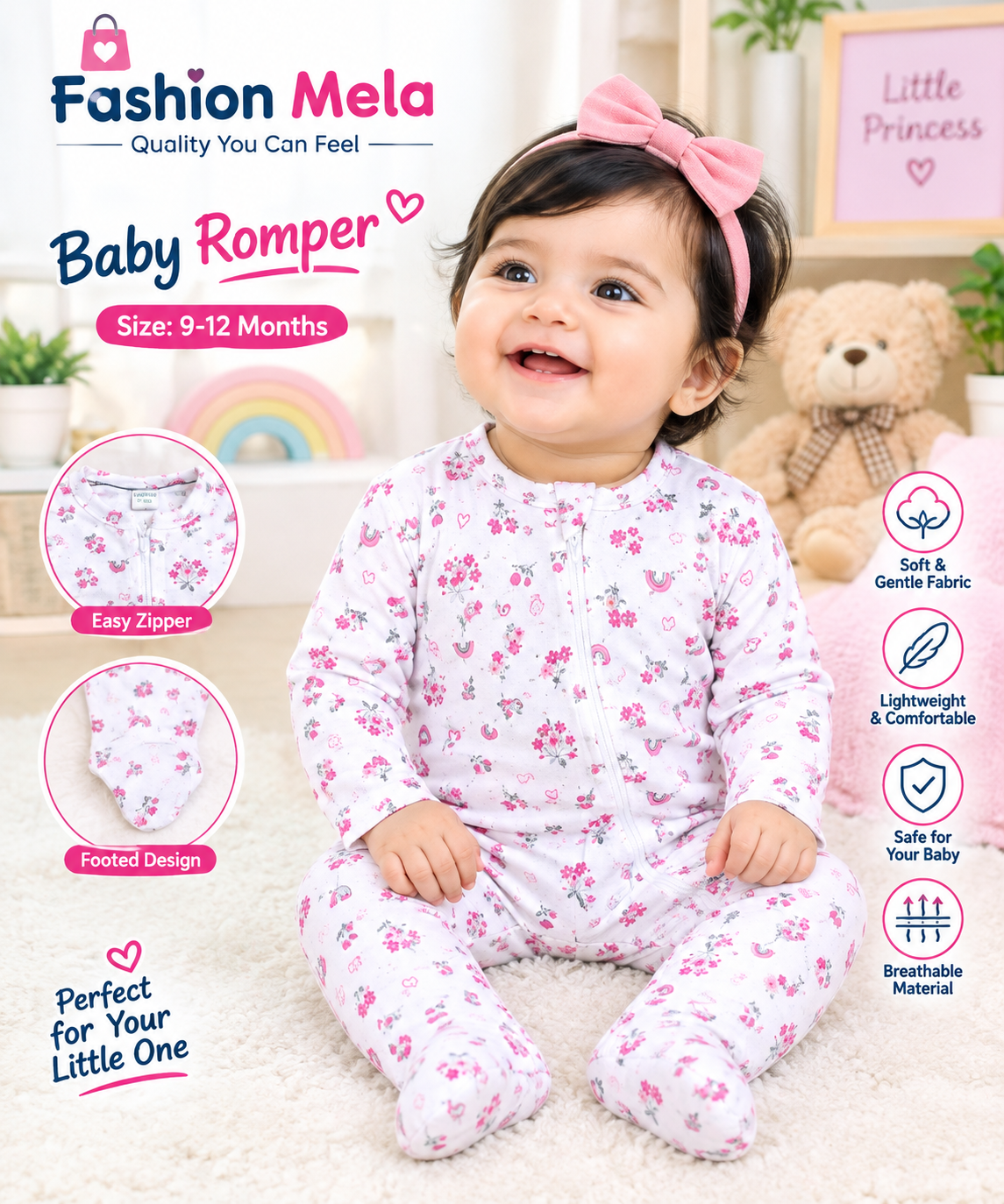 Baby Romper 4 pcs (বেবি রম্পার ৪ পিস কম্বো)