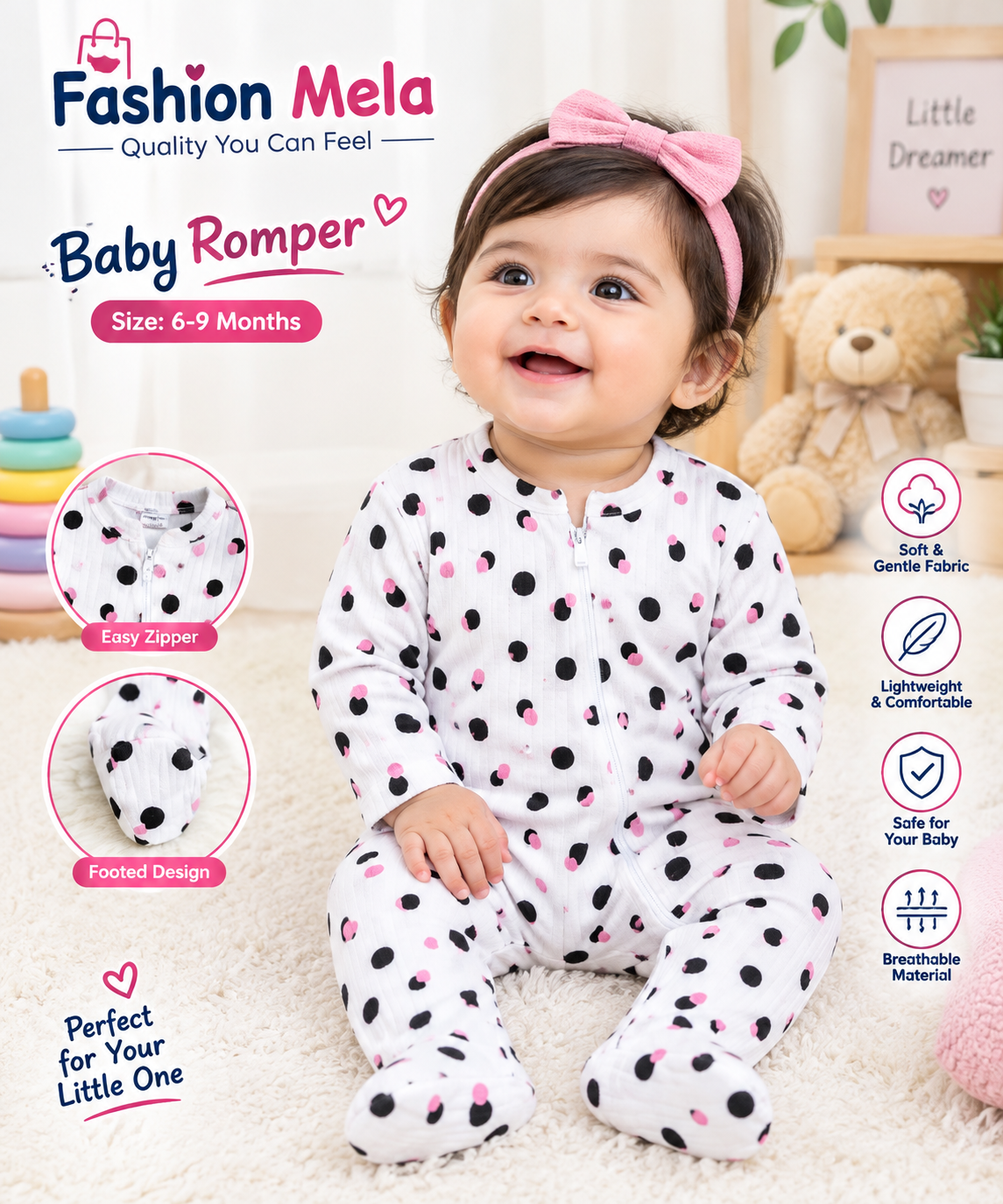 Baby Romper 4 pcs (বেবি রম্পার ৪ পিস কম্বো)